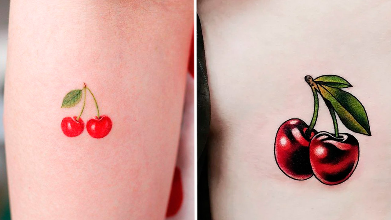 Tatuajes de cerezas: 🍒Significado +100 imágenes ✓ - Rey Tatuaje